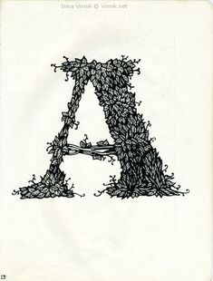 the letter a is made up of vines