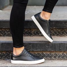 Women's Premier Low Top In Black Leather - Thursday Boot Company Thursday Boot Company, Thursday Boots, Well Dressed Women, Black Leather Sneakers, Boot Companies, Black High Tops, Clean Design, Nappa Leather, Leather Interior