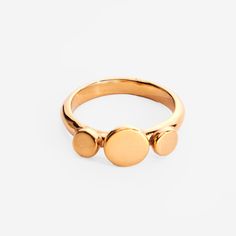 Give your everyday style a boost with this simple art-deco-inspired 24k gold-plated ring. The sleek style and high polish circle details keep it looking fresh and fun. This ring is the perfect go-to accessory for stepping up your outfit game with a dash of laid-back luxury. Dimensions: 0.31in (8mm) Luxe Outfit, Outfit Upgrade, Essence Collection, Vacation Looks, Sleek Style, Plated Ring, Art Deco Ring, Art Deco Inspired, Sleek Fashion