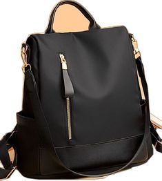 Standard Backpack With Zipper Closure For Commuting, Trendy Black Bags For Commuting, Black Softback Bag With Zipper Closure, Trendy Black Backpack For Commuting, Backpack With Zipper Closure For Commuting, Commuting Satchel Bag With Zipper Closure, Black Zipper Closure Softback Shoulder Bag, Black Leather Softback Backpack With Zipper, Black Softback Shoulder Bag With Zipper Closure