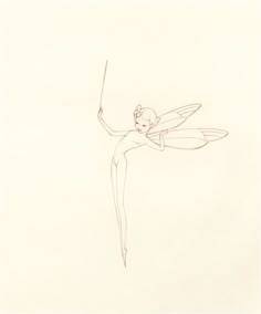 a drawing of a fairy holding a wand