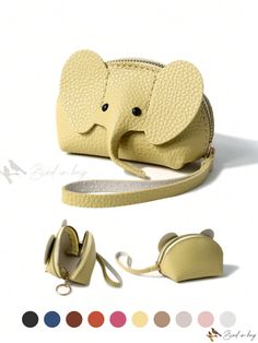 Bird in Bag - Womens Fashion 3D Little Elephant Zipper Wallet: Elegant Elephant Pattern Bank Credit Card Bag with Lipstick and Coin Storage Coin Purse With Zipper Closure As Gift, Handheld Coin Purse With Zipper Closure As Gift, Handheld Wallets With Zipper Closure As Gift, Kawaii Coin Purse With Card Slots For Gift, Animal Coin Purse Pattern Sewing, Elephant Backpack, Elephant Purse, Pattern Bank, Cat Coin Purse