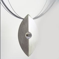 Echo Pendant by Claudia Endler: Silver Necklace available at www.artfulhome.com Modern Sculptural Jewelry With Polished Finish, Modern Sculptural Jewelry, Modern Silver Sphere Necklace, Modern Polished Finish Necklace, Modern Silver Jewelry, Happy Jewelry, Jewelry Design Inspiration, Art Jewelry Contemporary, Silver Necklace Statement