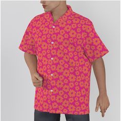 Hawaiian Shirt Men, Retro Top, Retro Shirt Men,60s 70s Style Shirt, Neon Pink Shirt Men, Floral Shirt Men,Vintage Style Top,Hippie Shirt MenDesigned in California, Made to order overseasThis Hawaiian shirt features a vibrant retro mod 60s neon pink orange floral prints. The retro-inspired design is reminiscent of the vintage tropical shirts popularized in the 1950s and 60s, with a relaxed, boxy cut that drapes effortlessly on the body.The shirt is made from a lightweight, breathable polyester fa Neon Pink Shirt, Neon Pink Shirts, Pink Shirt Men, 70s Mode, Men Vintage Style, Style Année 60, Chemise Rose, Floral Hawaiian Shirt, Mod 60s