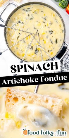 spinach artichoke fondue is an easy and delicious appetizer