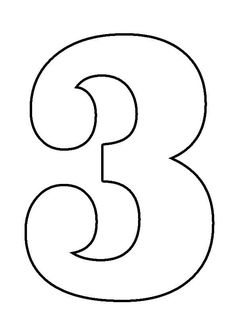 the number three coloring page for kids