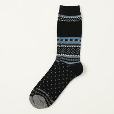 This acrylic and wool blend sock from Japan's master sock maker offers a beautiful winter pattern, and quality which will see you through many a winter. Anonymous Ism have crafted a sock which feels bold and understated all at once, and fits perfectly into almost any outfit. Acrylic/ wool blend Product code: 80423900-80 Made in Japan Anonymous Ism Socks, Wool Socks Men, Playful Black Winter Socks, Japanese Tabi Socks, Smart Wool Ski Socks, Workwear Boots, Wool Blend Socks, Denim Repair, Moc Toe Boots