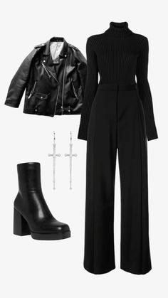 cr to owner Police Detective Outfit Female, Dark Women Outfit, Clean Goth Aesthetic Outfits, Clean Goth Aesthetic, Clean Goth Outfits, Clean Goth, Best Winter Outfits