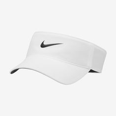 Keep the sun and sweat out of your eyes with our low-depth Nike Ace visor. This unstructured visor with a curved bill features stretchy fabric that will keep you cool and fresh during warm days on the court and the course. Nike Hat Women, Nike Visor, Gym Bag Essentials, Skateboard Helmet, Custom Sportswear, Nike Hat, Outdoor Workouts, Nike Golf, Golf Outfit