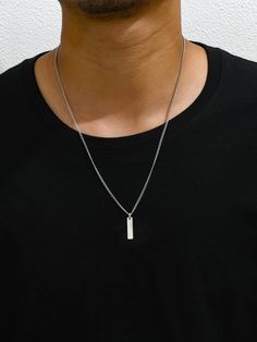 1 pc modern classical style rectangular pendant necklace for men's daily wear Silver Fashionable   Stainless Steel     Men Fashion Jewelry, size features are:Bust: ,Length: ,Sleeve Length: Simple Mens Jewelry, Men’s Pendant, Men Necklace Silver, Men Necklaces, Men Pendant, Spiritual Necklace, Mens Jewellery, Mens Silver Jewelry, Mens Fashion Jewelry