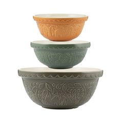 three bowls stacked on top of each other