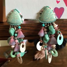 Whimsical Hand Made Clip-On Earrings. Nwot. Please View Photos Carefully Prior To Purchasing. Please Feel Free To Ask Questions! Thank You. Jewelry Repurposed, Vintage Jewelry Repurposed, Inspired Jewelry, Beach Inspired, Ask Questions, View Photos, Clip On Earrings, Bead Work, Vintage Jewelry