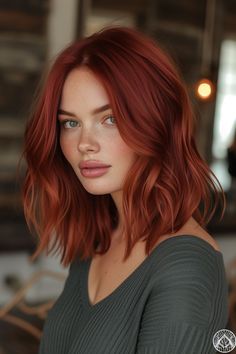 Bob Black Women, Fluffy Bob, Colors For 2024, Bob Black, Red Ombre Hair, Short Red Hair, Ginger Hair Color