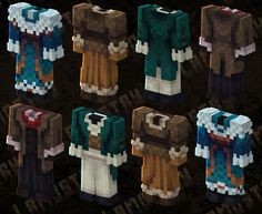 six different types of minecraft characters standing in front of each other on a black background