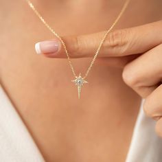 North Star Necklace • Star Necklace Gold • Gold Star Necklace - Trending Silver Gifts Gold Star Necklace, Ursa Minor, North Star Necklace, Big Dipper, Star Necklace Gold, Necklace Star, Silver Cleaner, The North Star, Silver Gifts