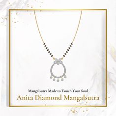 Anita Diamond Mangalsutra is the perfect mix of style and uniqueness. #AnitaDiamondMangalsutra #AnitaMangalsutra #AnitaDiamondMangalsutraOnline #OnlineAnitaDiamondMangalsutra #BuyAnitaMangalsutra #BuyAnitaDiamondMangalsutra #NewYork #FacetofLove #diamondmangalsutra Traditional Mangalsutra, Diamond Mangalsutra, Mangalsutra Designs, 18k Gold Necklace, Chandelier Pendant, To Touch, Round Brilliant Cut Diamond, Black Beads, Gold Rose