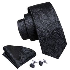 Brand: Barry Wang Material: 100% Silk What You Get: Same design Tie, Pocket Square & Cufflinks? Size: Necktie in 59" Length & 3.35" width at the tip, pocket square in 9"x 9"size Quality: Barry Wang Focus on Ties for Many Years, Good Quality Interlining Makes Our Ties Weighted and Elastic, Which are Easily Designed for A Perfect Knot.For More Quality Stylish Ties with Unbeatable Price, Please Click Our shop to Check More.With So Much Choice and Impeccable Quality, There's No Excuse Not to Have A Black Suit And Tie Accessories For Father's Day, Black Suit And Tie Accessories For Father's Day Gift, Elegant Black Cufflinks For Father's Day, Black Fitted Suit And Tie Accessories For Father's Day, Black Tie Cufflinks For Father's Day, Black Cufflinks For Black Tie And Father's Day, Black Cufflinks For Black Tie, Father's Day, Necktie Set, Party Business