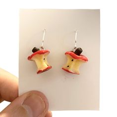 Red Apple Earrings, Novelty Fruit Earrings, Funny Earrings, Weird Earrings, Cool Earrings, Kawaii Earrings, Funky Earrings, Modern Earrings These adorable red apple Earrings will make any outfit that little bit brighter. Simply Gorgeous and so unique and lightweight too. A really fun accessory to compliment anything you wear. These cuties will make the most wonderful gift for someone special. 🍄 SIZE : drop approximately 3cm. 🍄 MATERIALS: resin, silver plated handmade ear wires. 🍄 DESPATCH TIME: Posted next working day. 🍄Your Bonnie Wishes Jewellery will come wrapped in tissue paper with a lovely sticker and will be posted in a strong postal box to ensure your order reaches you in perfect condition. 🍄 I source all my premium quality jewellery findings worldwide, I only use lead and nic Novelty Red Pierced Earrings, Novelty Red Earrings For Gift, Unique Earrings Weird, Weird Earrings Aesthetic, Silly Earrings, Earrings Weird, Crazy Earrings, Weird Earrings, Earrings Funny