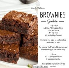 chocolate brownies are stacked on top of each other