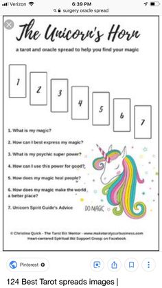 the unicorn's horn worksheet for kids to learn how to read it