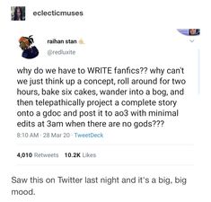 two tweets on twitter with one saying, what do we have to write?