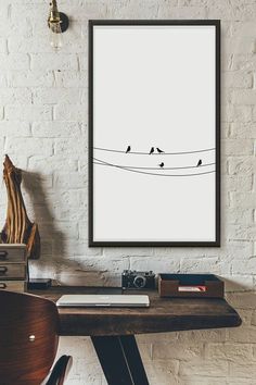 Birds Black And White, Rustic Closet, Minimalist Dekor, Prints Illustration, Dekorasi Kamar Tidur, Minimalist Interior Design, Illustration Poster, Scandinavian Decor, Minimalist Home Decor