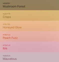 the color scheme for this website shows different shades of pink, yellow and oranges