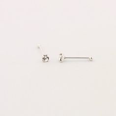 Sterling Silver nose ring Nose stud silver nose by Silversmith925 Elegant Hypoallergenic Silver Nose Studs, Silver Minimalist Piercings With Cubic Zirconia, Silver Minimalist Cubic Zirconia Piercings, Hypoallergenic White Gold Nose Studs As Gift, Silver Cubic Zirconia Nose Rings For Gift, Silver Nose Studs With Prong Setting Gift, Minimalist Internally Threaded White Gold Nose Studs, Internally Threaded Silver Sterling Nose Studs, Silver Hypoallergenic Round Nose Studs