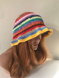 Step into the world of vibrant style with our Crochet Multicolor Unisex Beanie. Crafted for both women and men, this colorful boho hat is a unique handmade gift that's sure to turn heads. Featuring a delightful array of crochet stripes, this beanie adds a pop of color and personality to any outfit. Whether you're hitting the streets or venturing into the great outdoors, its eye-catching design is bound to make a statement. Looking for a gift that's as unique as they are? Look no further! Our Crochet Multicolor Unisex Beanie is a thoughtful and one-of-a-kind present for anyone who appreciates handmade craftsmanship and bold fashion choices. Embrace individuality and style with our Crochet Multicolor Unisex Beanie - the perfect accessory for those who dare to stand out from the crowd. Washab Cheap Trendy Multicolor Crochet Hat, Cheap Multicolor Crochet Hat With Curved Brim, Cheap Multicolor Crochet Hat For Spring, Cheap Crochet Beanie Hat For Vacation, Cheap Multicolor Crochet Cap, Crochet Striped Hat, Crotchet Beanie, Crotchet Beanies, Crochet Stripes