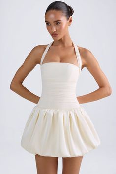 Look Short, Bubble Hem, Sleeveless Short Dress, Grad Dresses, Oh Polly, Hem Skirt, Micro Mini, Kochi, White Skirts