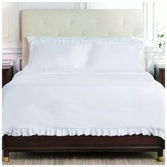 White Ruffle Comforter Set | Hobby Lobby | 2414472 White Ruffle Comforter, Bed Comforter Sets, Relaxing Atmosphere, Cozy Spot, Size King, Pillows And Throws, Contemporary Aesthetic