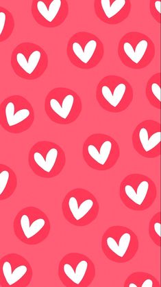 white hearts on a pink background