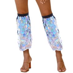 PRICES MAY VARY. Sparkle leg warmers has made of good quality sequins and polyester, they are soft and comfortable with lining for you to wear. There is no fade or broken. Sequin legwarmer size is between 4.7’’/12 cm and 9.4’’/24 cm, the length of socks is 15.7’’/40 cm. Elastic size fit almost women and girls. Party leg cover will be the perfect accessories for your look. White sequin leg sock with glitter big sequins design can make you more shiny and eye catching in the crowd. Also can show yo Finding Nemo Costume, Leg Socks, Socks Party, Taylor Swift Legs, Calf Leg, Elastic Boots, Glitter Fashion, Rave Costumes, Boot Covers