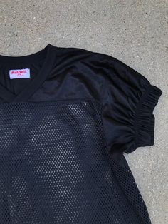 BLACK FRIDAY 35% OFF Vintage Riddell Black Mesh Athletic Football Jersey Tee Tshirt Black Mesh Top With Edgy Style, Edgy Black Top With Mesh Sleeves, Black Edgy Top With Mesh Sleeves, Black Tops With Mesh Sleeves In Edgy Style, Black Stretch Mesh Top With Mesh Sleeves, Black Mesh Top With Mesh Sleeves For Fall, Edgy Black Stretch T-shirt, Black Stretch Edgy T-shirt, Edgy Black Mesh Top For Fall