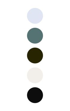 three different colored circles are arranged in the shape of a vertical line on a white background