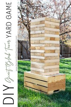 the diy backyard game is made out of wooden pallets