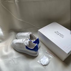 Brand New In Box. Bought Off Someone And Have Original Receipt. In Perfect Condition. Eu Size 39 Elegant Blue Low-top Sneakers, Shoes Alexander Mcqueen, Bday Gifts, Mcqueen Shoes, Alexander Mcqueen Shoes, Leather Sneakers, Womens Shoes Sneakers, Alexander Mcqueen, Alexander