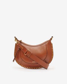 Women's Naoko Hobo Studded Bag In Cognac | Isabel Marant US Studded Leather Bag, Flat Shoes Men, Bucket Handbags, Studded Bag, Latest Bags, Denim Shoes, Mini Handbags, Wedge Sneakers, Boots And Sneakers