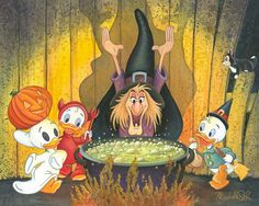 an image of cartoon characters in front of a witch's caulder