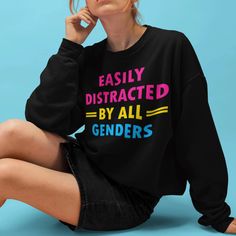 Funny Pan Pride Sweatshirt | Pansexual Sweater - On Trend Shirts – On Trend Shirts Funny Relaxed Fit Sweatshirt For Streetwear, Funny Slogan Sweatshirt In Relaxed Fit, Funny Text Relaxed Fit Sweatshirt, Relaxed Fit Sweatshirt With Funny Text For Streetwear, Pansexual Pride Outfit, Pan Pride Nails, Pride Clothes, Pride Parade Outfit, Pan Pride