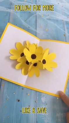 someone is making a card with flowers on it and the words, follow for more like & save