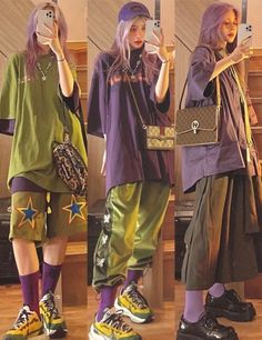 Ecletic Style Clothes, Colourful Aesthetic Outfit, Crazy Colorful Outfits, Chaotic Aesthetic Outfits, Kore Ulzzang, Harajuku Fashion