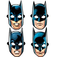 batman masks with different facial expressions on them