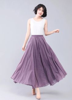 Purple Cotton Maxi Skirt Women's Summer Swing Skirt A - Etsy Casual Purple Midi Skirt, Casual Purple Flared Maxi Skirt, Summer Full Skirt In Purple, Casual Purple Relaxed Maxi Skirt, Casual Purple Flowy Skirt, Purple Full Skirt For Summer, Flowy Long Skirt, Long Skirt Boho, Cloak Dress