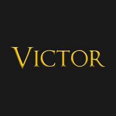 the word victory in gold on a black background