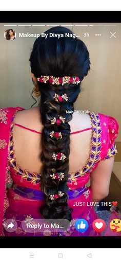 Hair Style For Marriage Saree, Hairstyle For Teej Festival, Hair Styles Bridal Indian, Reception Hairstyle For Saree, Veni Hairstyle Indian, Haïr Style For Short Hair Indian, Bridal Flowers For Hair Indian, Reception Hairstyles Indian Saree, South Indian Engagement Hairstyles