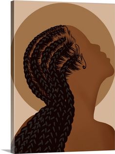 a woman's profile with braids in her hair