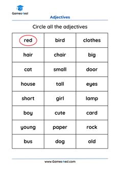 worksheet with words and pictures to help students learn how to read the word