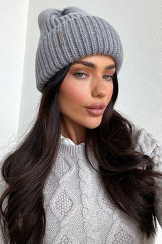 Keep your head looking good and feeling even better with the Luna Beanie! This warm and fuzzy beanie is made from a thick knit material and features a foldable brim for a perfect fit no matter the occasion. And don't forget the stylish Thatssofetch detail on the front! Rug up and pair her with your fave jeans and a cozy jumper for the perfect winter look! Fuzzy Beanie, Cozy Jumper, Infinity Design, Grey Beanie, Looking Good, Winter Looks, Knitting Materials, Your Head, Don't Forget