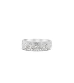 a white gold ring with diamonds on it